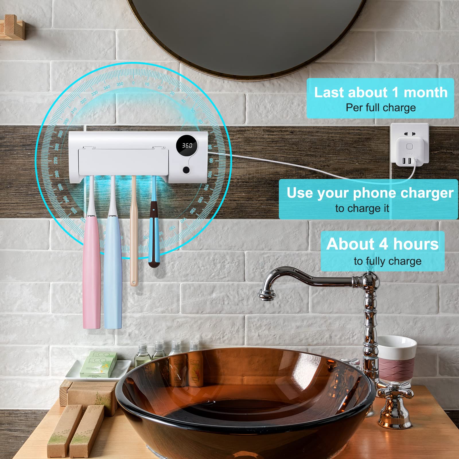 StarWin UV toothbrush holder safety chip ensuring safe operation