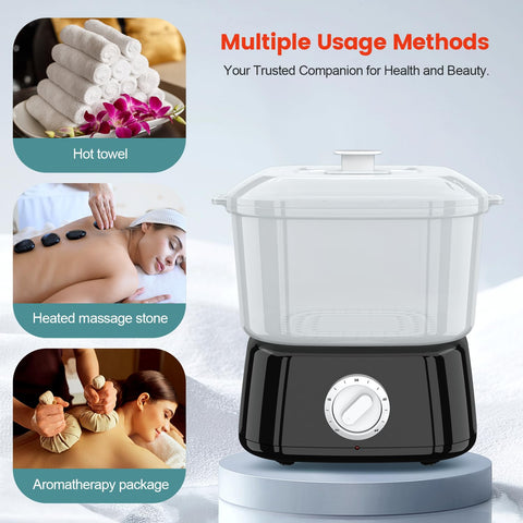 StateRiver towel warmer holds six towels and twelve facecloths neatly