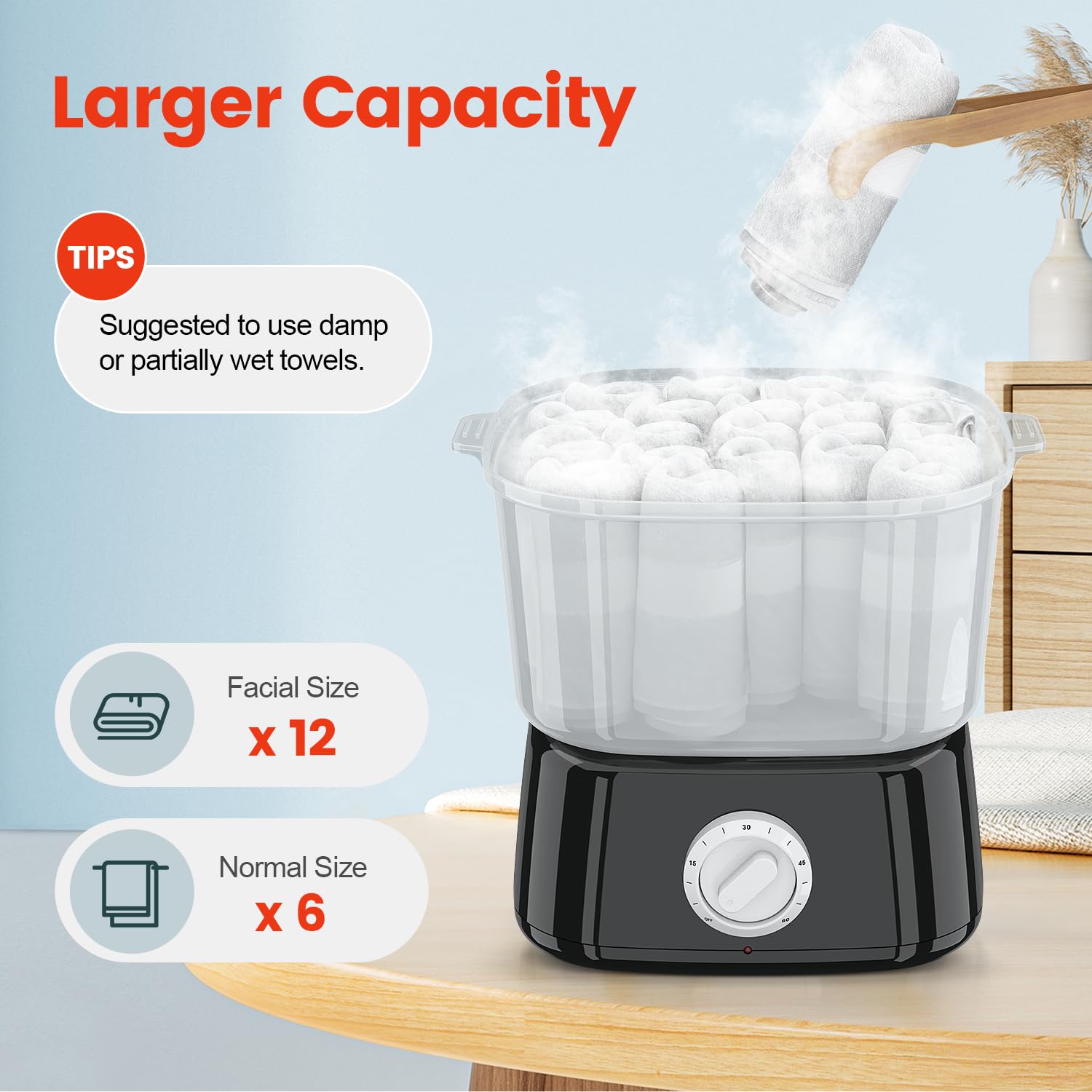 StateRiver towel warmer shows insulated handle and safety features