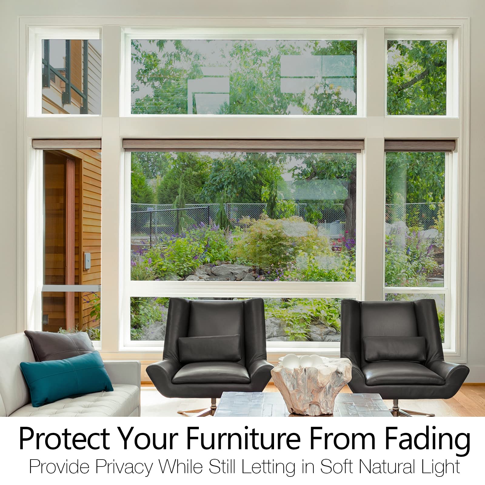 STATINT glass-friendly film leaves no sticky residue when removed.