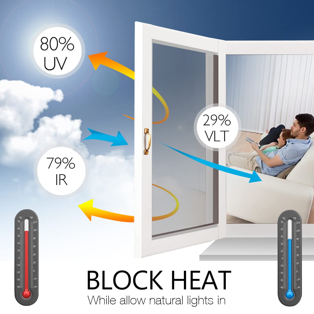 STATINT one-way tint reduces visibility from outside while preserving interior visibility.