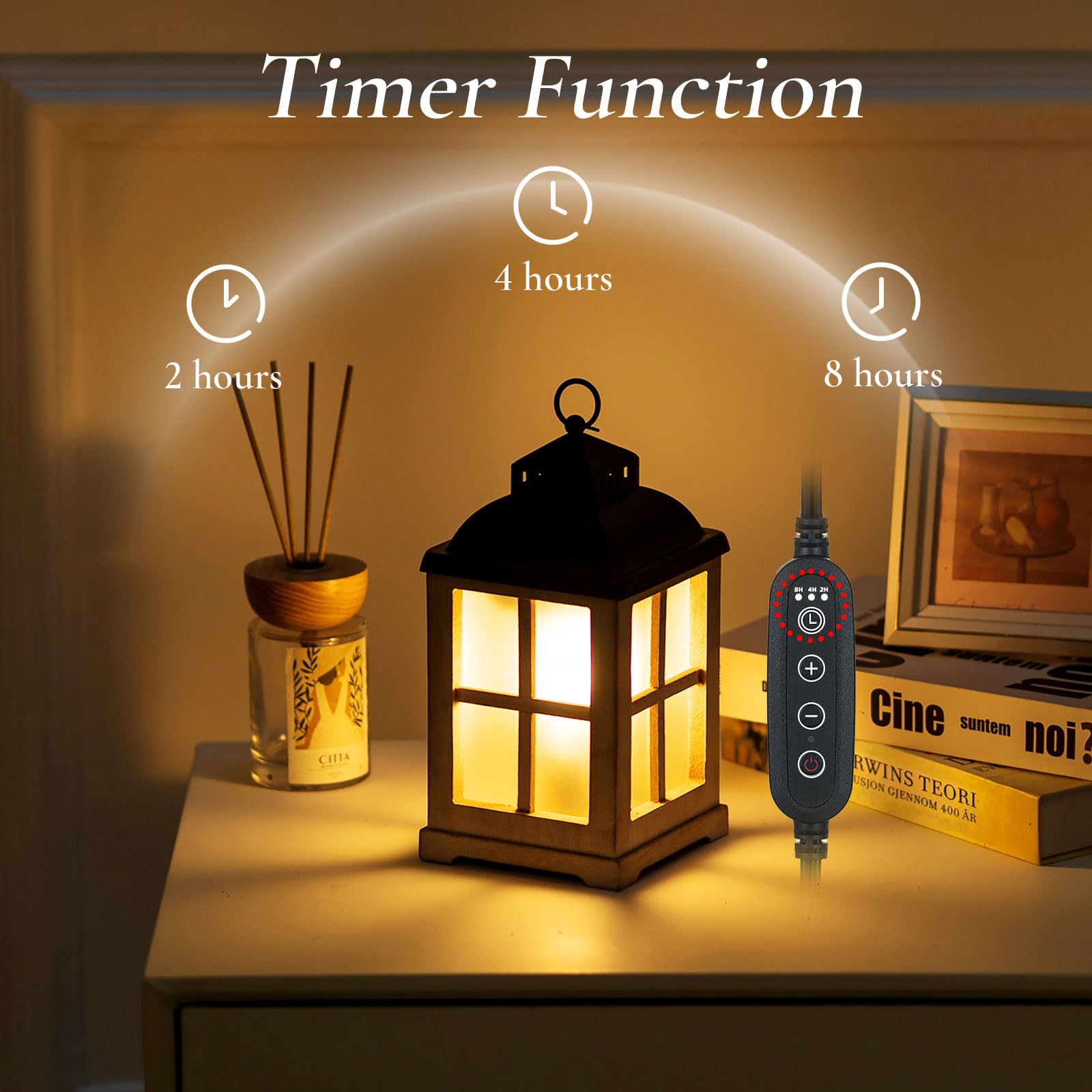 Staymoment farmhouse lantern wax warmer features wood and glass for rustic charm.