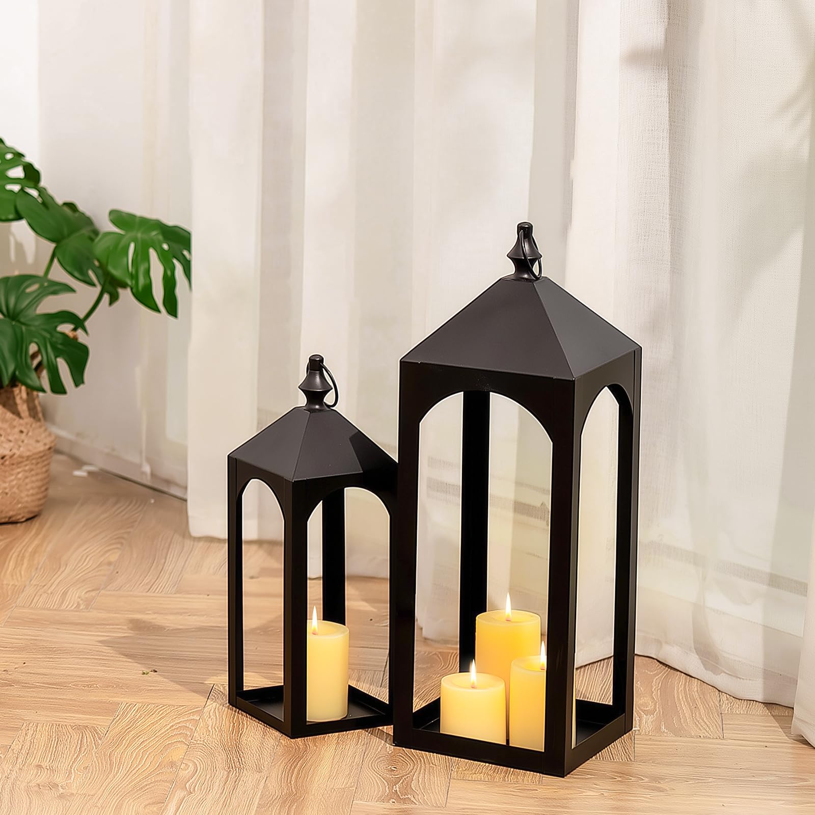 Staymoment lantern set arranged at front porch for balanced lighting.