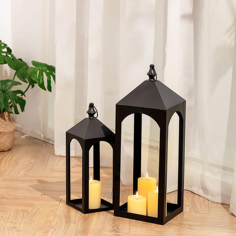 Staymoment lantern set arranged at front porch for balanced lighting.