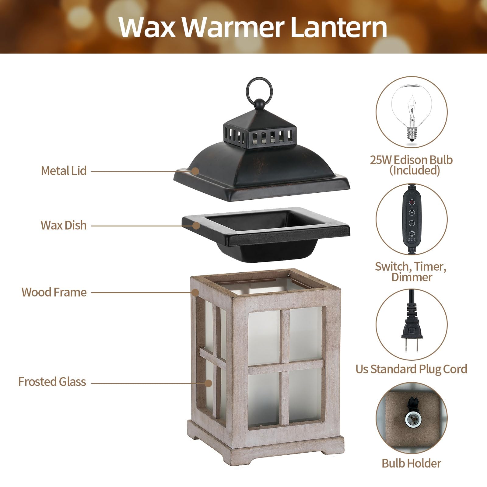 Staymoment wooden lantern with melt tray complements cozy living spaces.