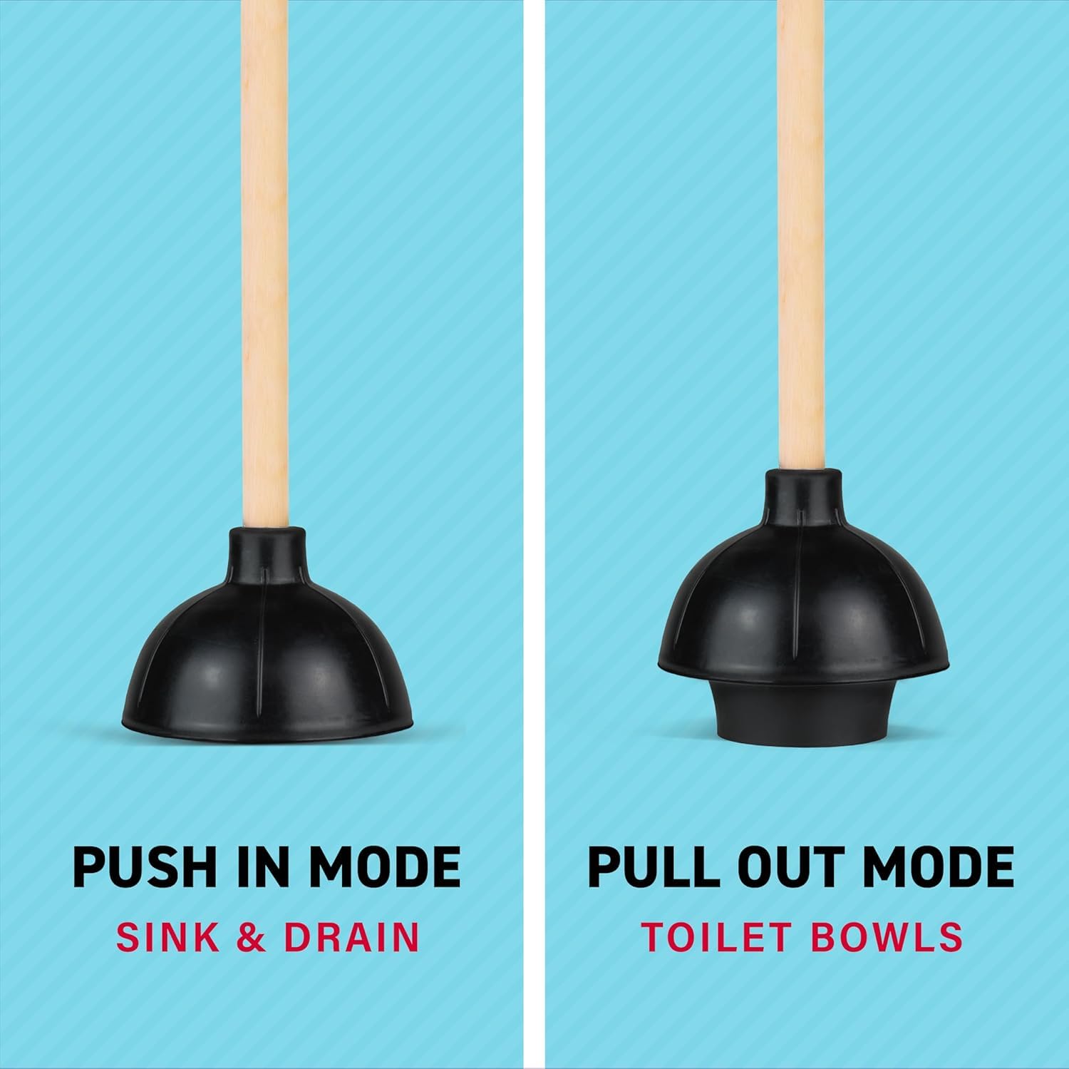 SteadMax double thrust cup plunger ready to tackle stubborn clogs.