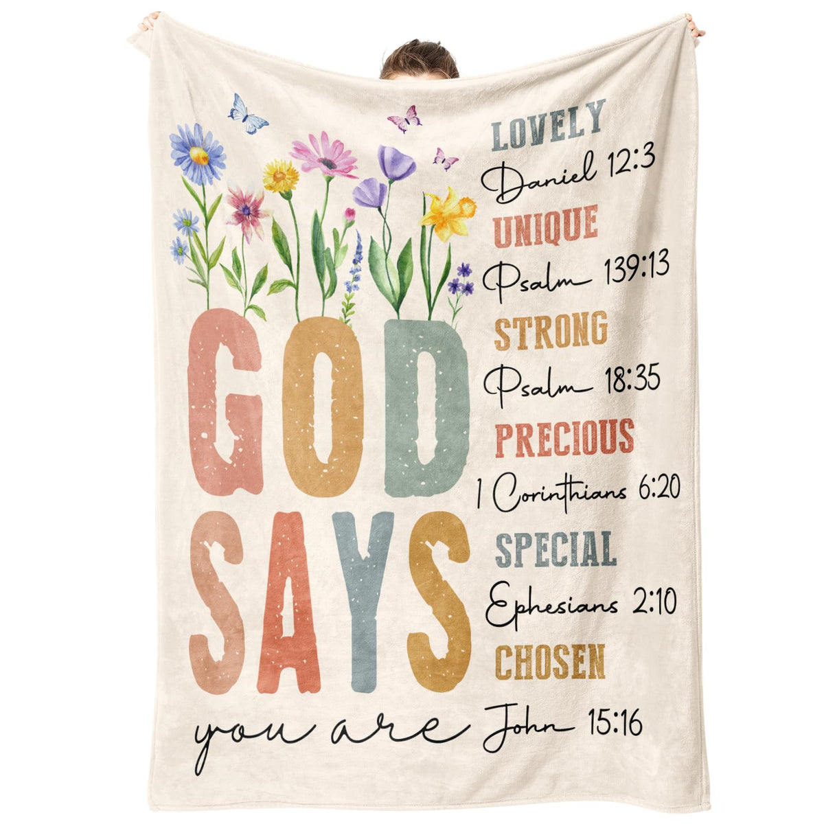 SteadStyle Christian blanket with floral-pattern closeup shows soft texture for cozy moments