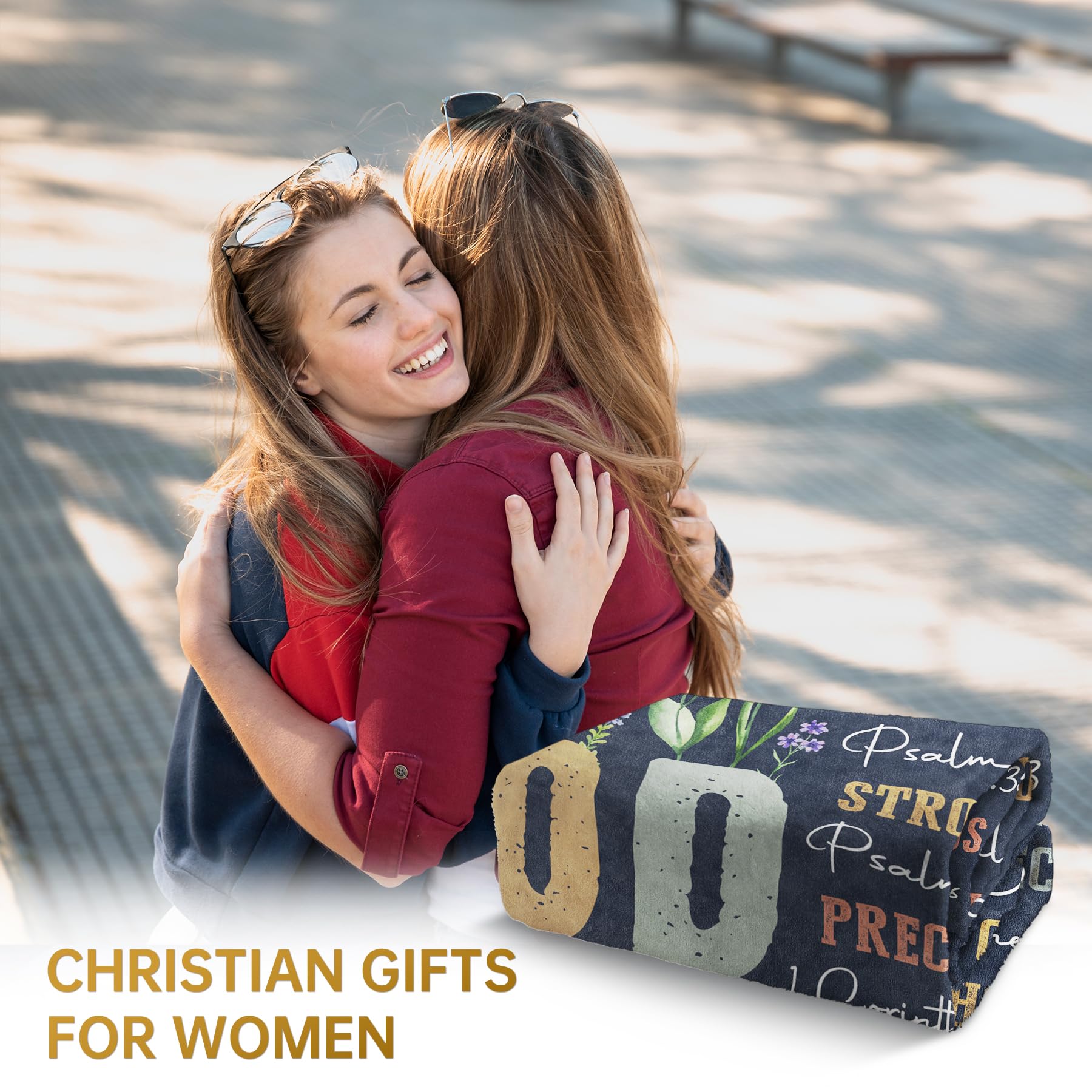 SteadStyle Christian floral throw blanket close-up blossoms highlight soft, comforting fabric