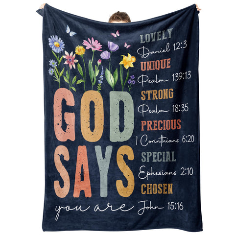 SteadStyle Christian floral throw blanket front view offers cozy warmth for prayer time