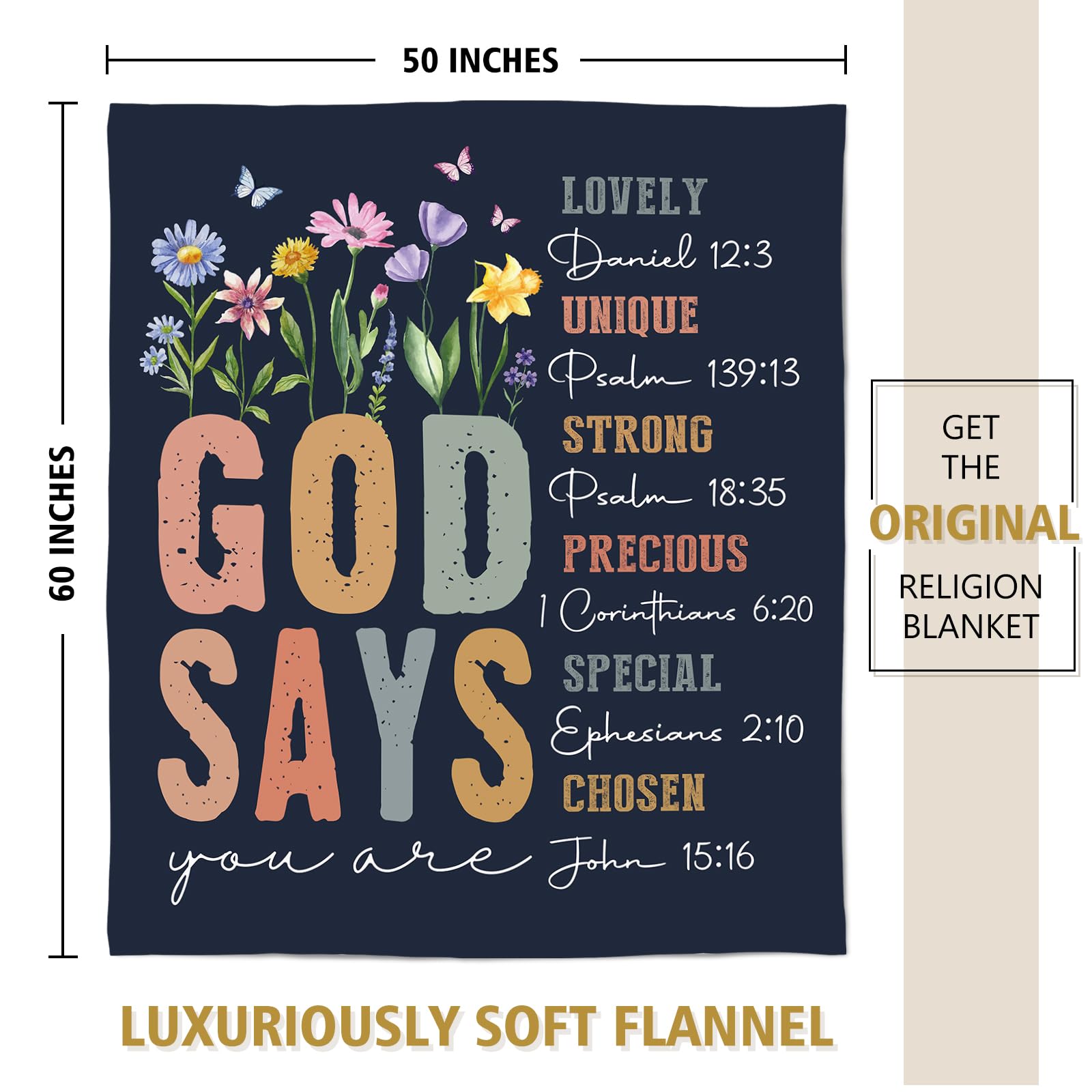 SteadStyle Christian floral throw blanket wrapped presentation makes a thoughtful gift