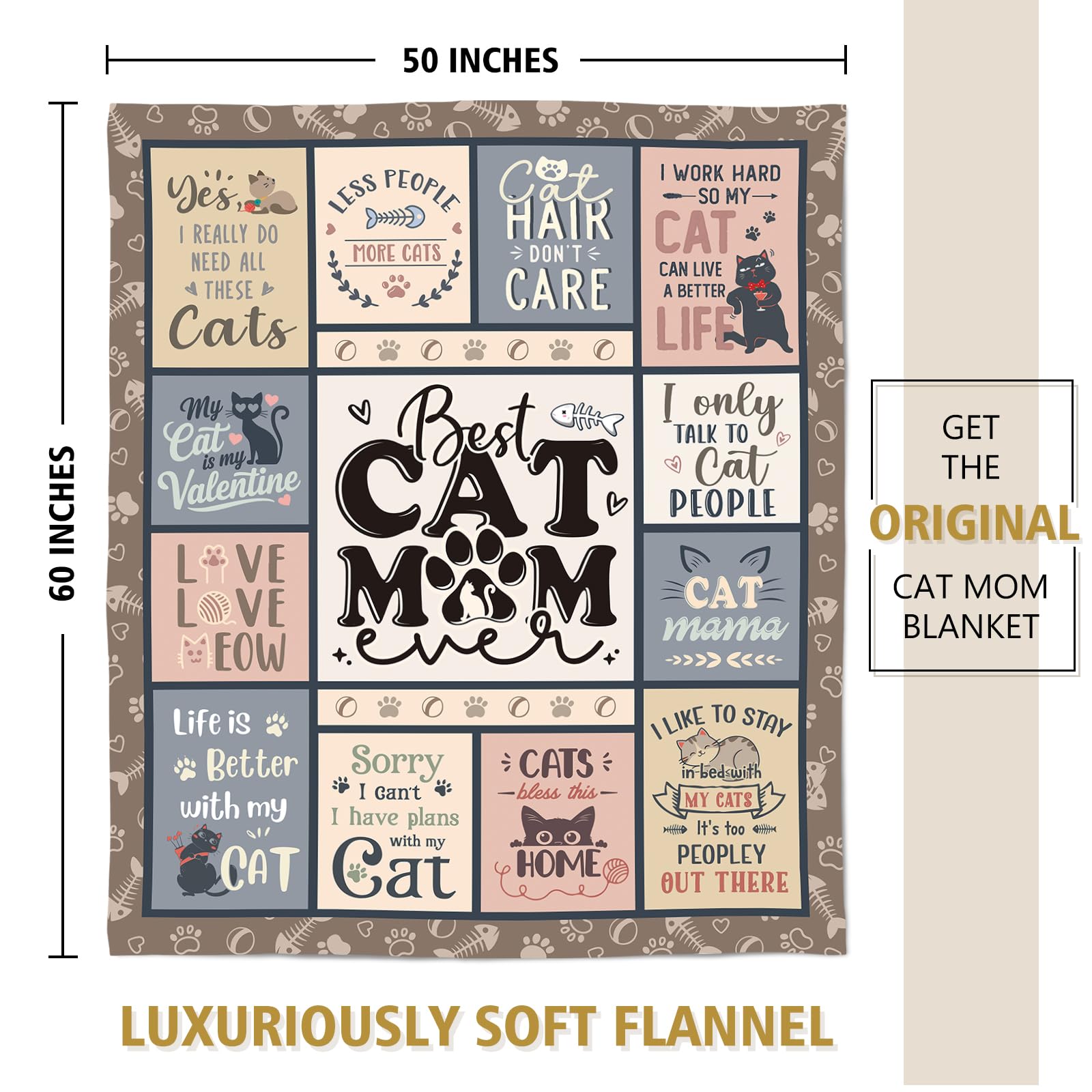 SteadStyle cozy cat mom blanket closeup reveals plush texture