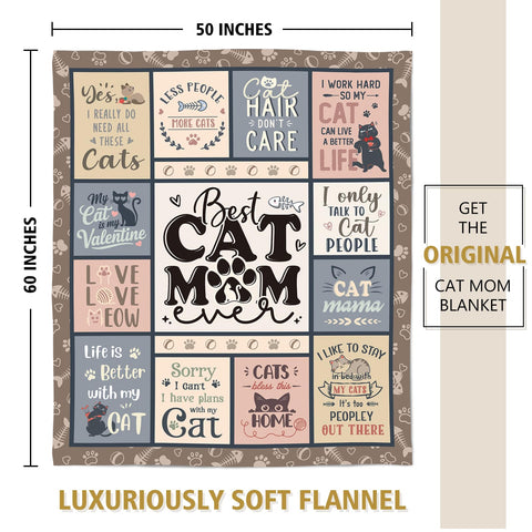 SteadStyle cozy cat mom blanket closeup reveals plush texture