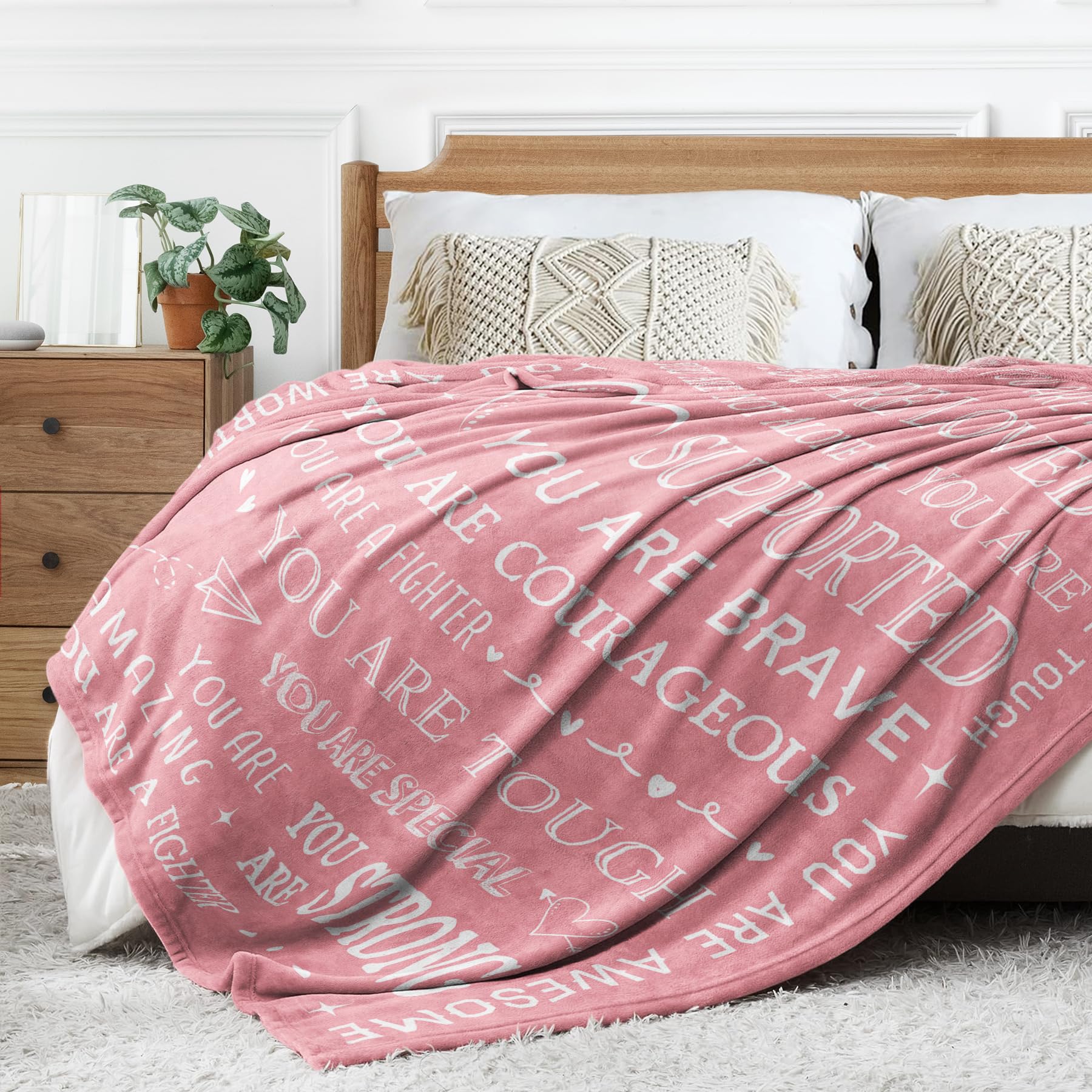 SteadStyle Get Well Blanket draped on a sofa creating a comforting recovery scene.