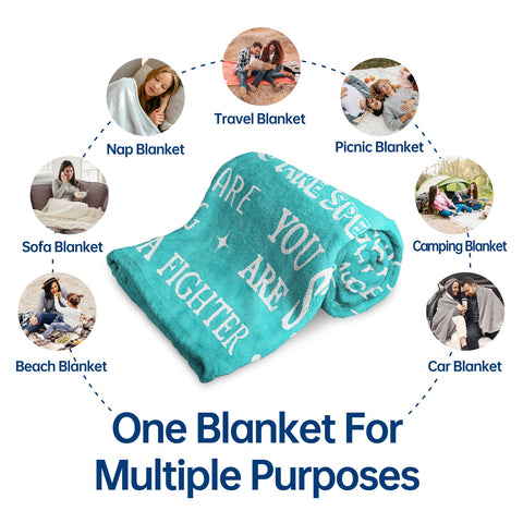 SteadStyle Get Well Soon blanket in bed for comforting warmth