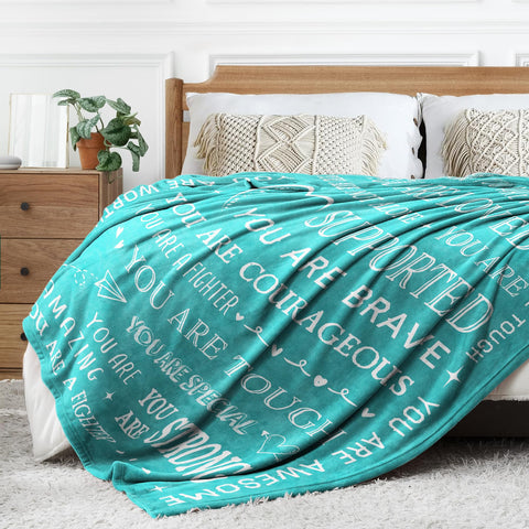 SteadStyle Get Well Soon blanket on desk or couch for daily support