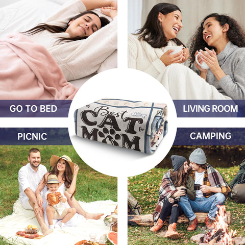 SteadStyle Mothers Day cat gift blanket shown in gift box