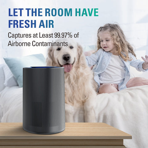 Stealth air purifier Sleep mode image conveys whisper-quiet operation for restful nights.