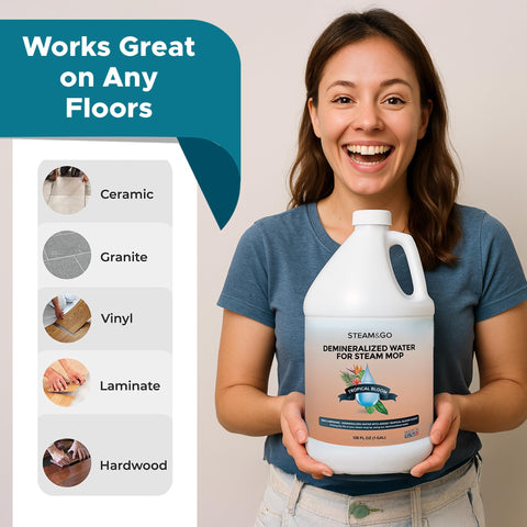Steam & Go 128 oz bottle for extended cleaning with fewer refills