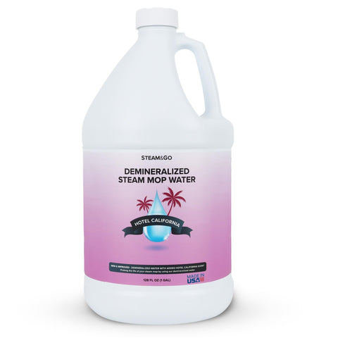 Steam and Go demineralized water bottle cap demonstrates quick, spill-free refills.