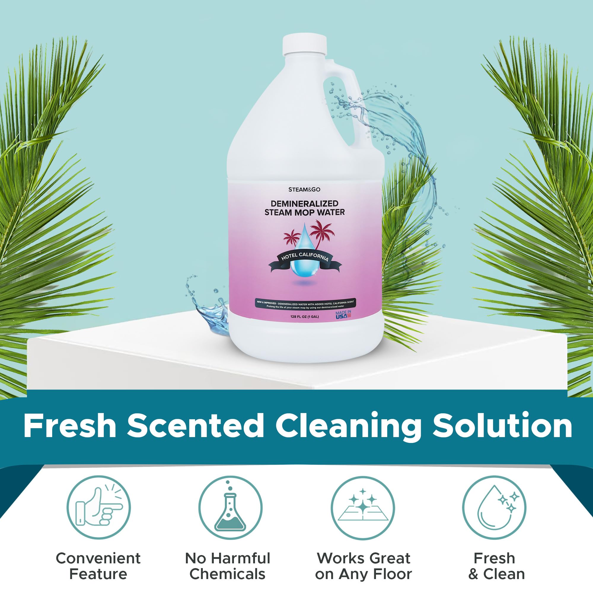 Steam and Go ready-to-use bottle shows no-mess convenience for quick cleaning sessions.
