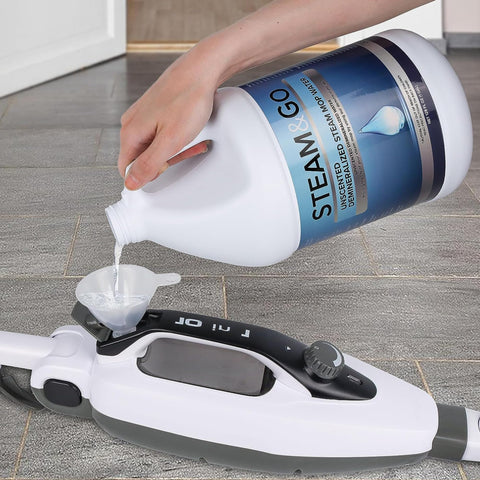 Steam and Go safe for sealed hardwood tiles and stone surfaces.