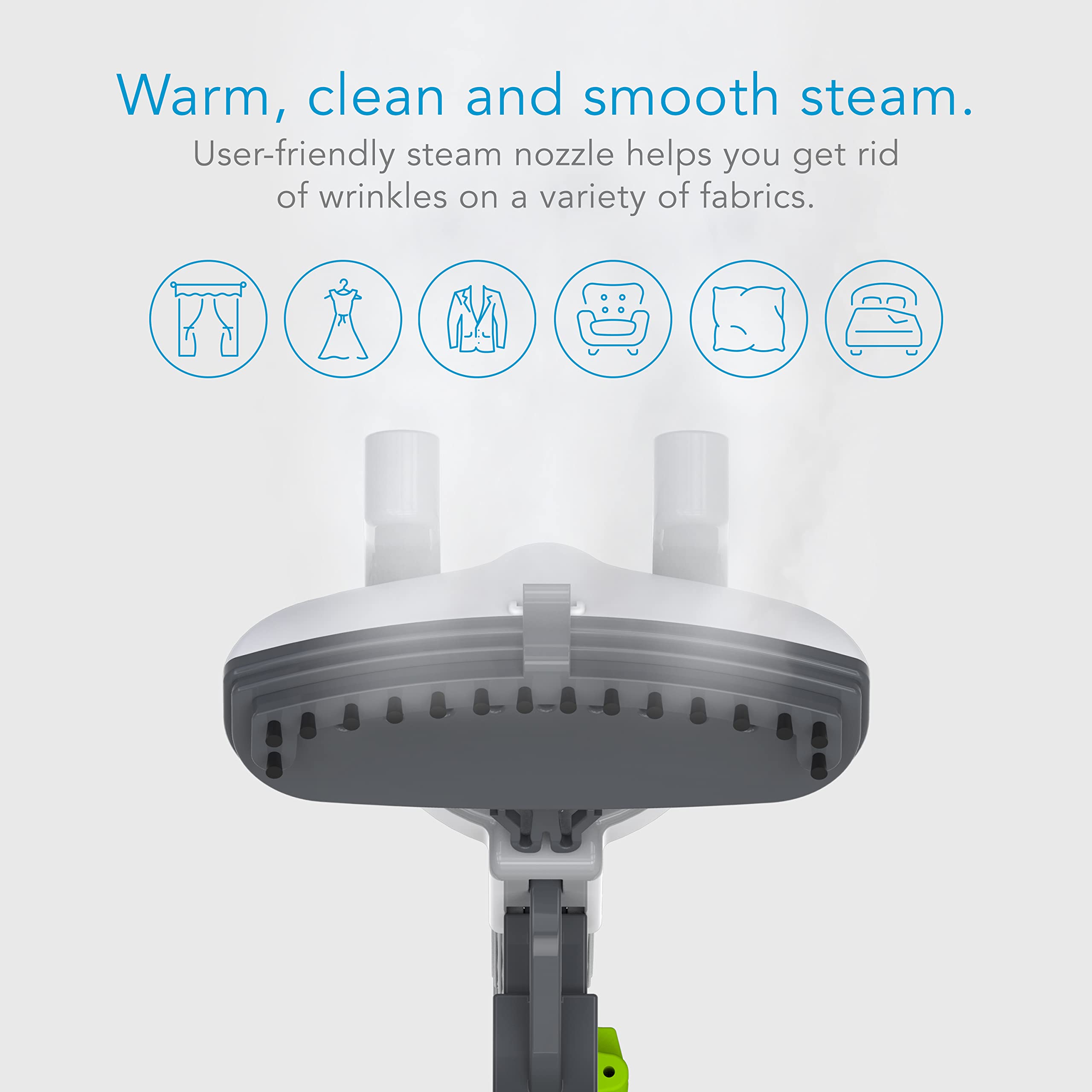 Steamfast SF-520 70-ounce tank enables long steaming sessions.