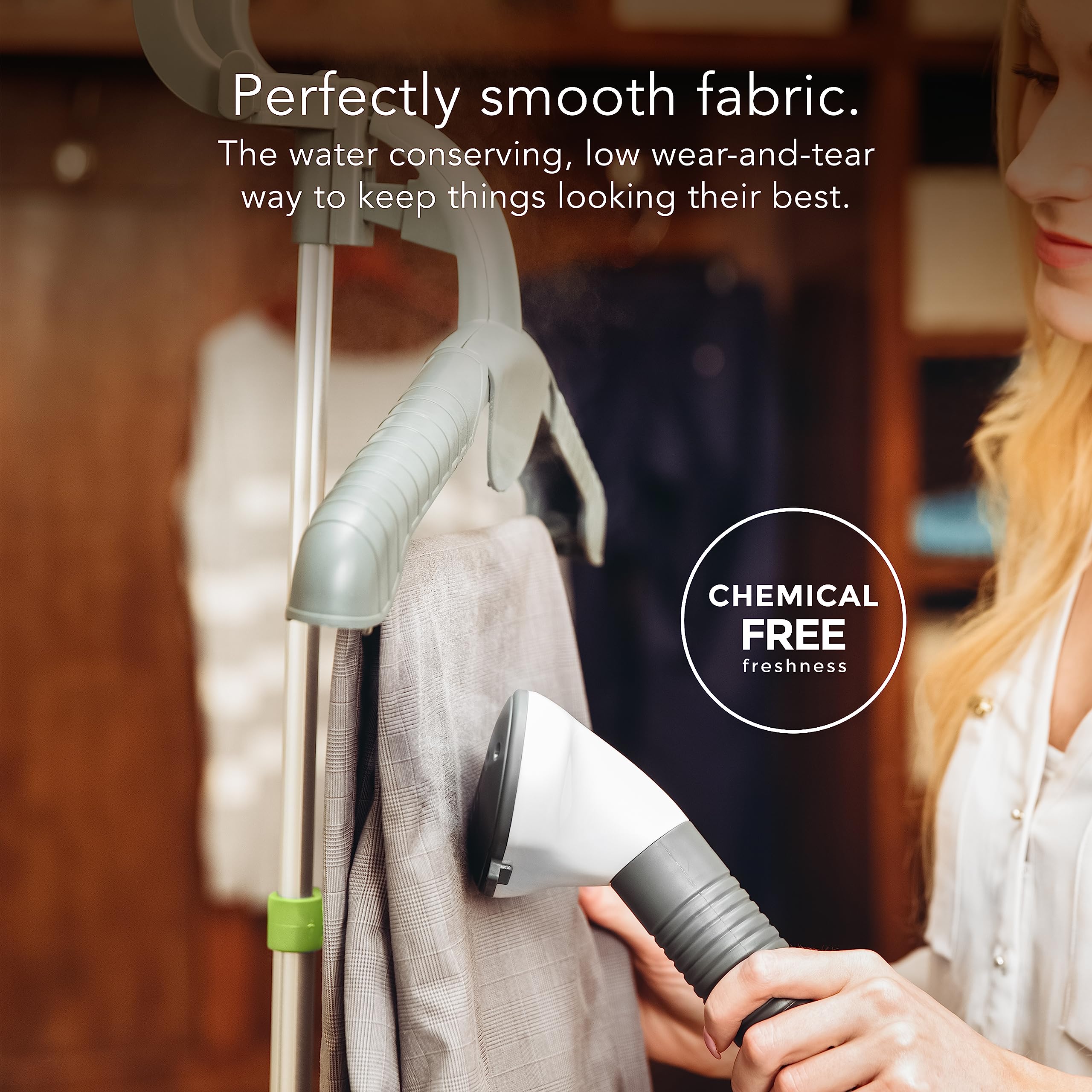 Steamfast SF-520 fabric brush helps freshen upholstery and drapes.