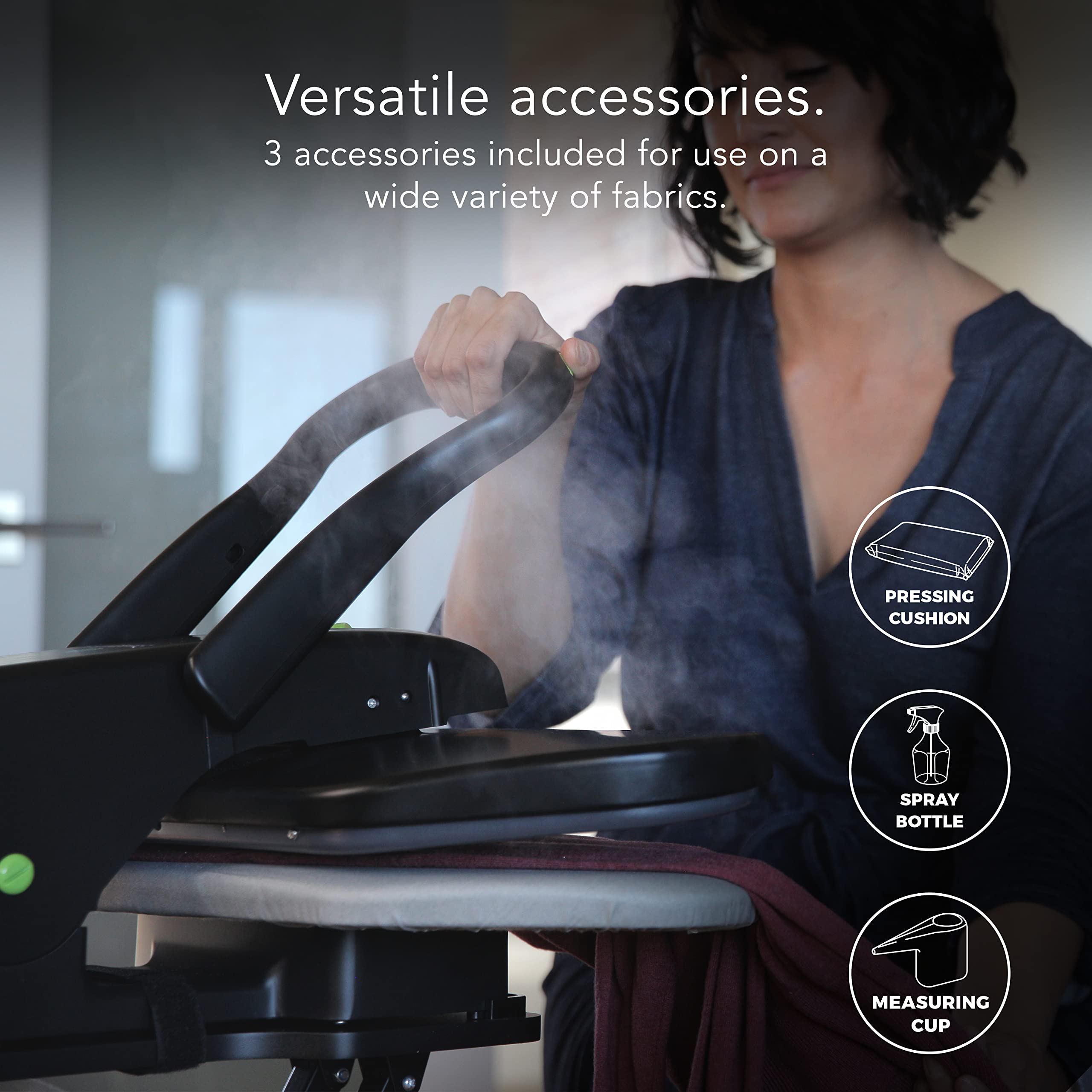Steamfast SF-623 pressing surface close-up highlighting the non-stick coating for easier ironing.