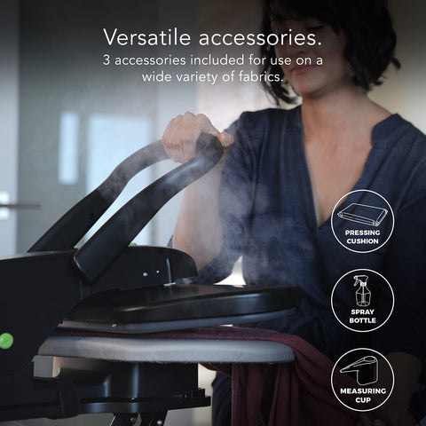 Steamfast SF-623 pressing surface close-up highlighting the non-stick coating for easier ironing.