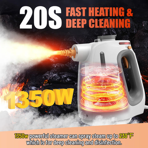 SteamFusion handheld steam cleaner lockable button close-up ensures safe operation
