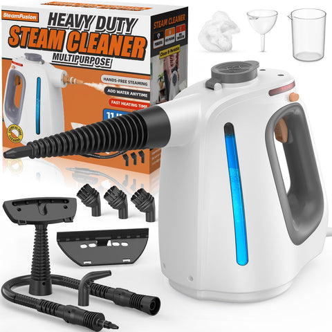 SteamFusion heavy-duty handheld steam cleaner front view for easy cleaning