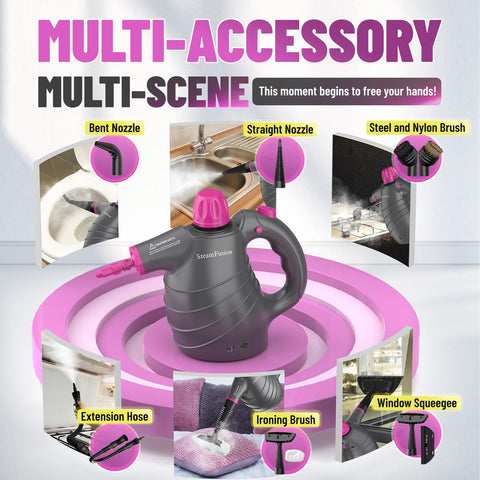 SteamFusion safety lock engaged on handle for secure use