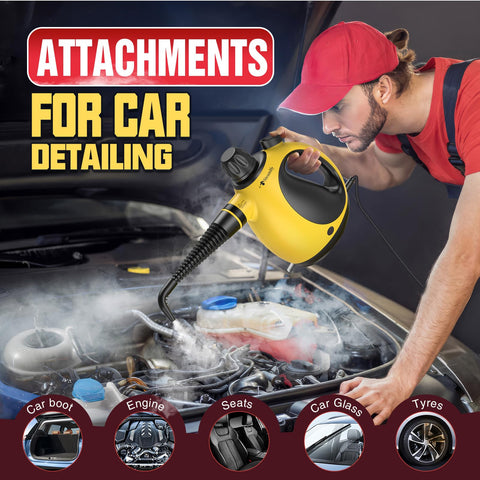 Steamify 12-piece accessories kit ready for multi-surface cleaning tasks
