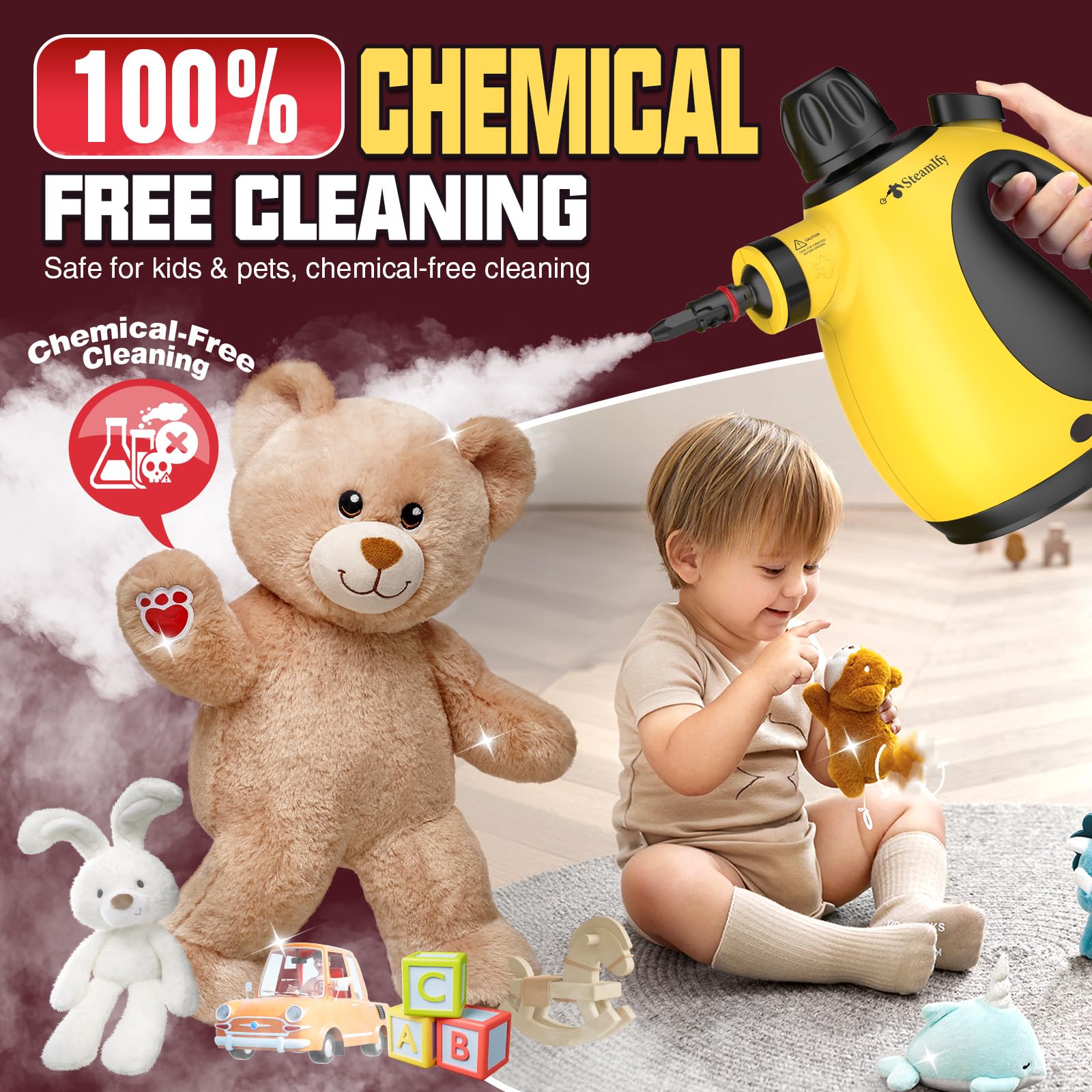 Steamify car interior cleaning with steam for a fresh, chemical-free result