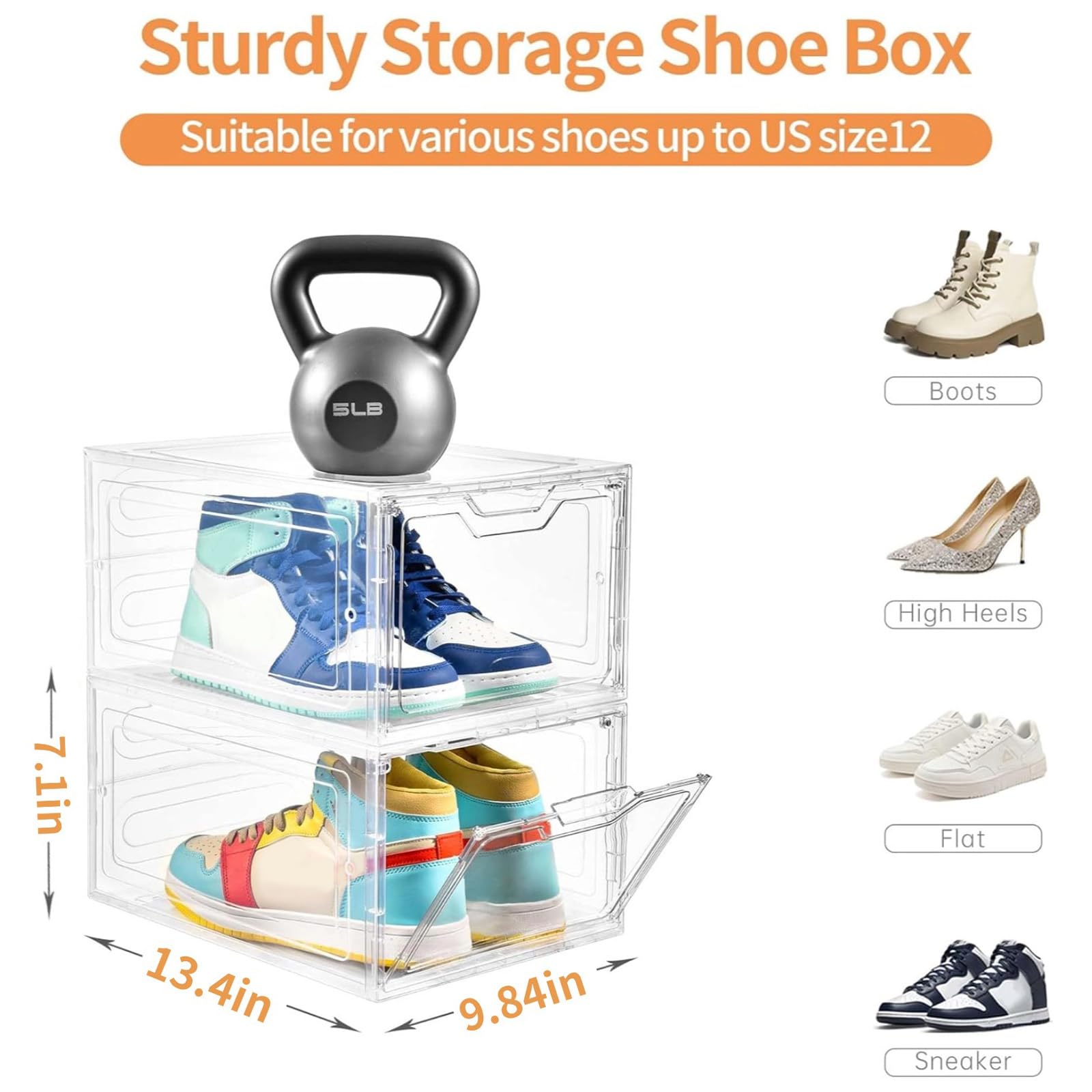 Stebopum clear-front-door view helps locate sneakers at a glance.