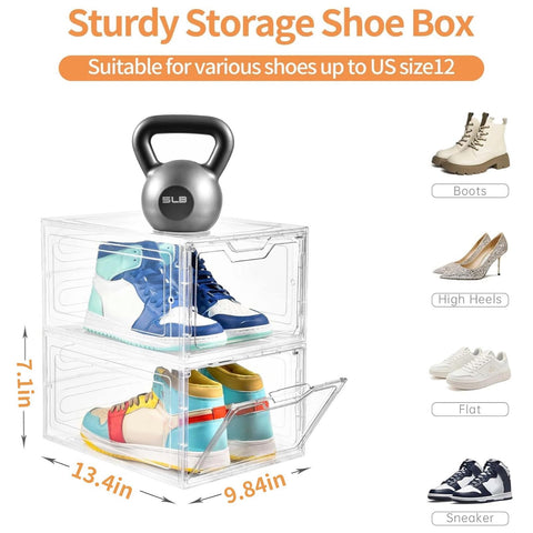 Stebopum clear-front-door view helps locate sneakers at a glance.