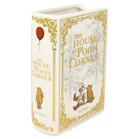 Steel Mill & Co book-shaped vase front view, bookshelf centerpiece.