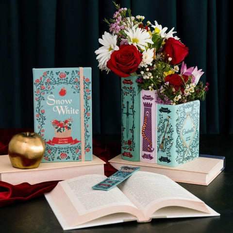 Steel Mill and Co original design vase, stands out as a unique book-inspired centerpiece.