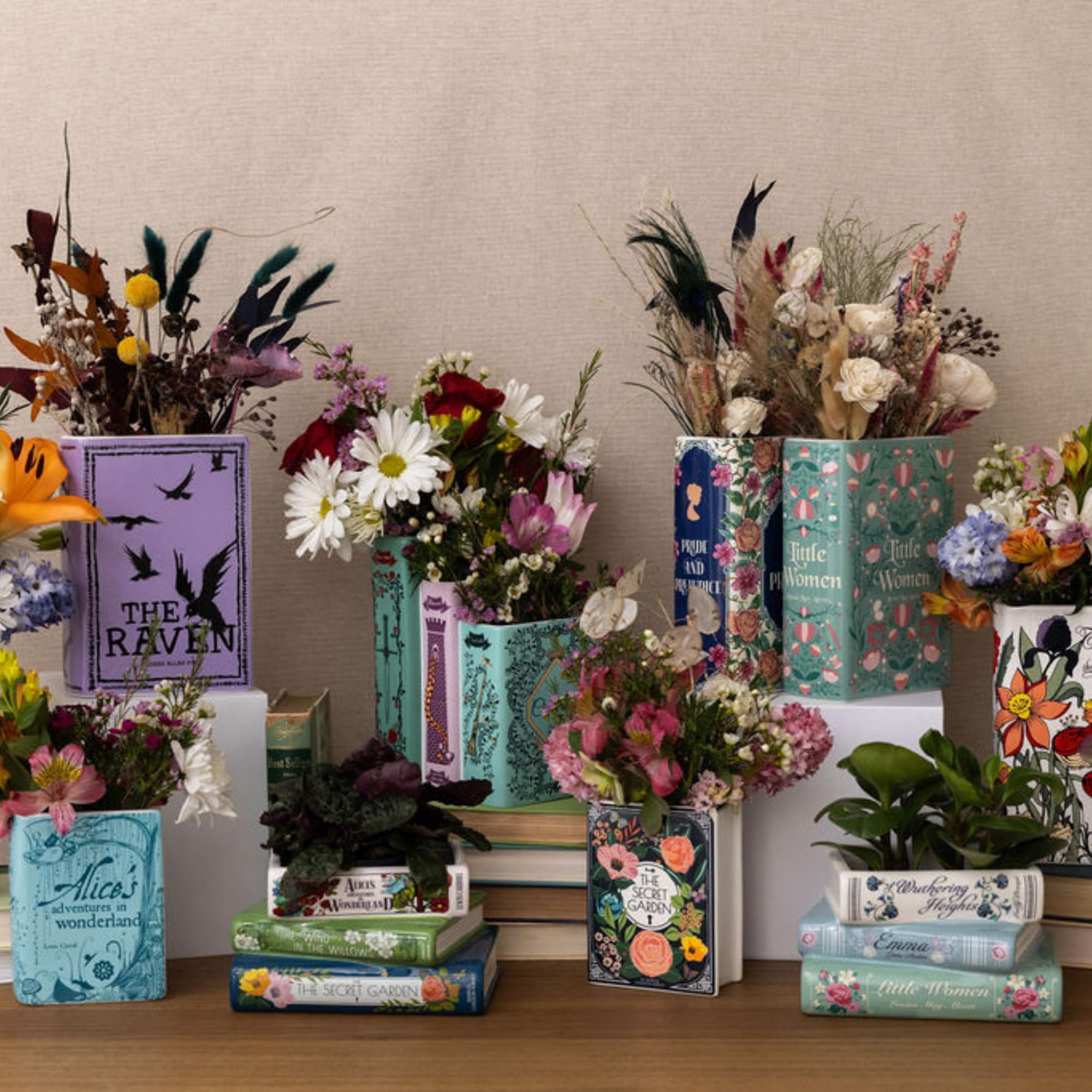 Steel Mill and Co book vase complements shelves, desks, or entryways with character.