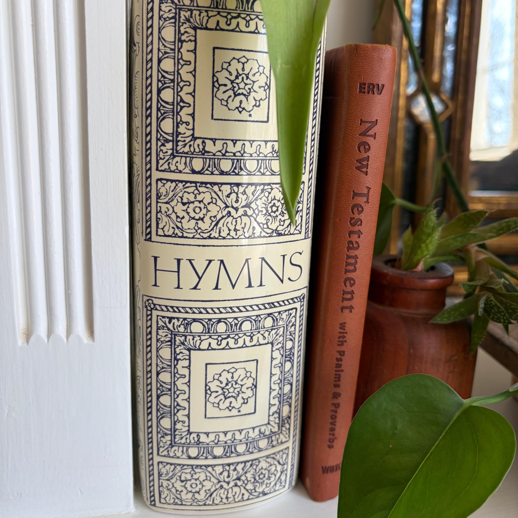 Steel Mill & Co book-shaped vase back quote detail enhances display