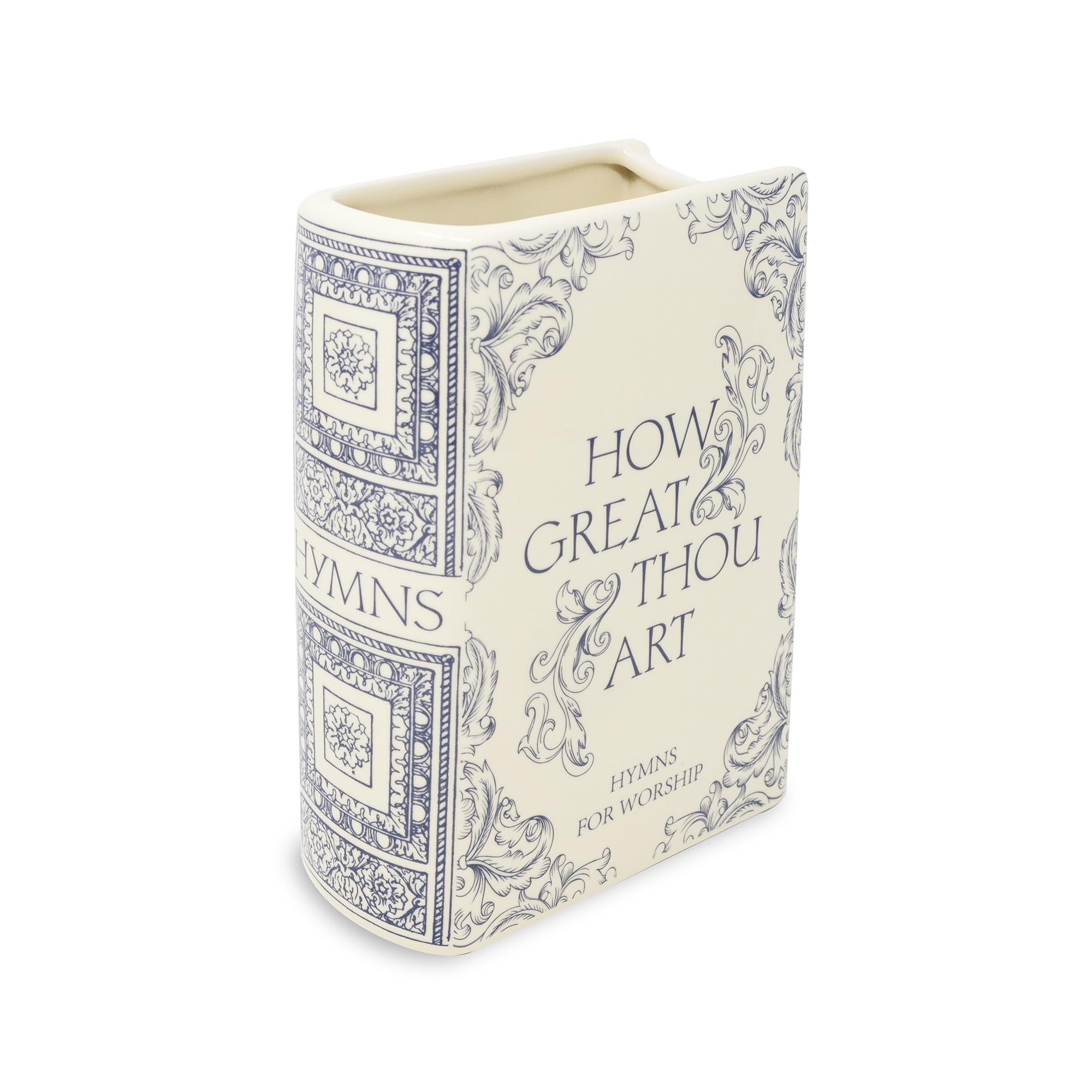 Steel Mill & Co book-shaped vase front view, an elegant book silhouette perfect for shelves