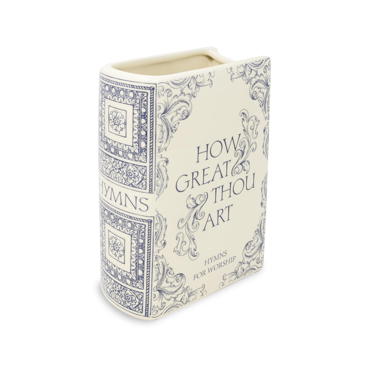Steel Mill & Co book-shaped vase front view, an elegant book silhouette perfect for shelves
