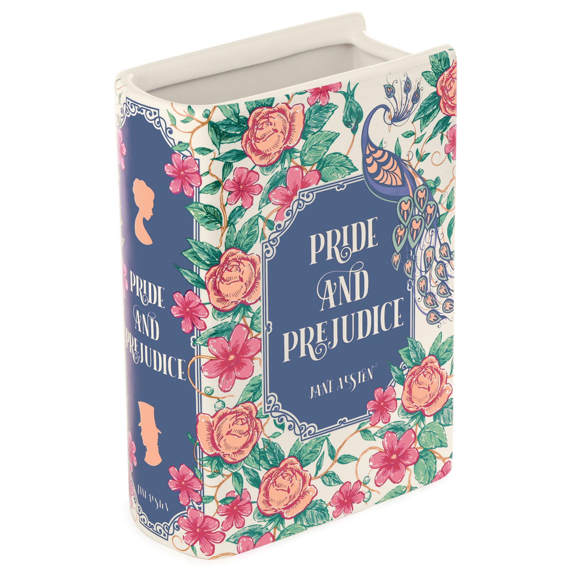 Steel Mill & Co book vase front view showing the book-spine silhouette for stylish decor