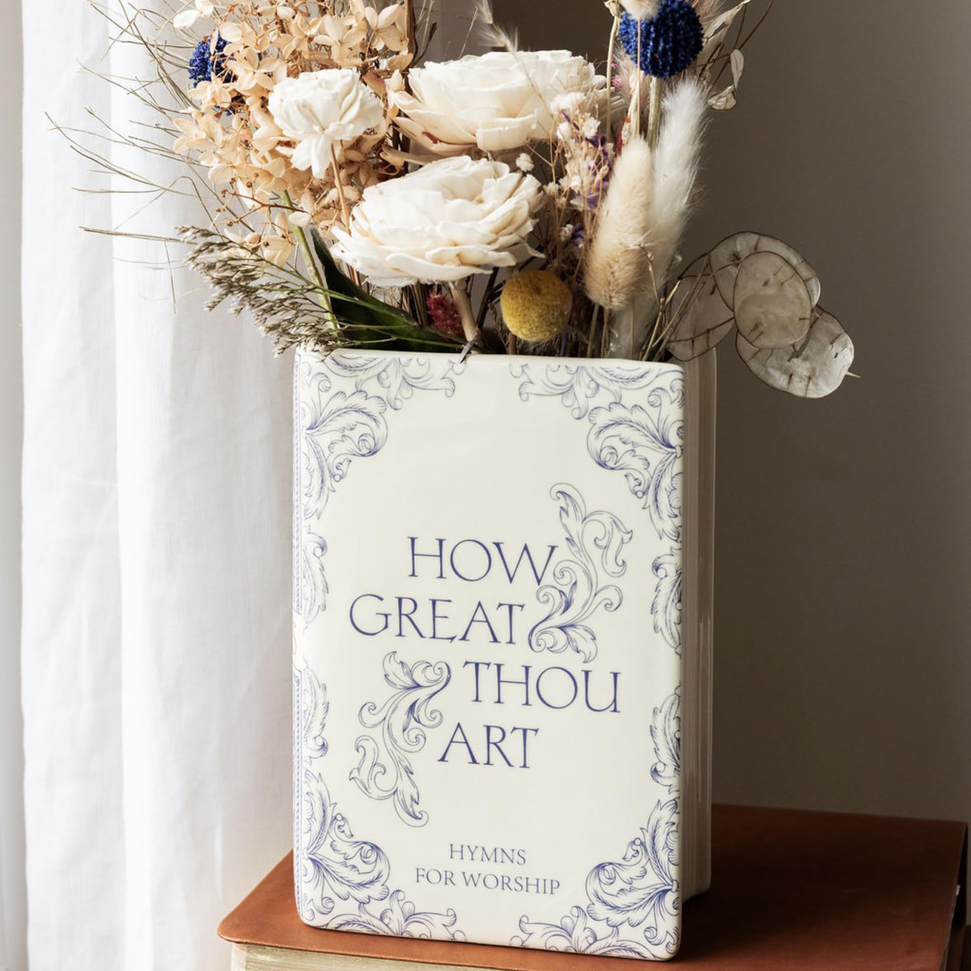 Steel Mill & Co book vase on desk, ideal for organization