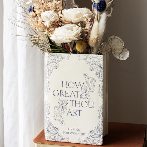 Steel Mill & Co book vase on desk, ideal for organization
