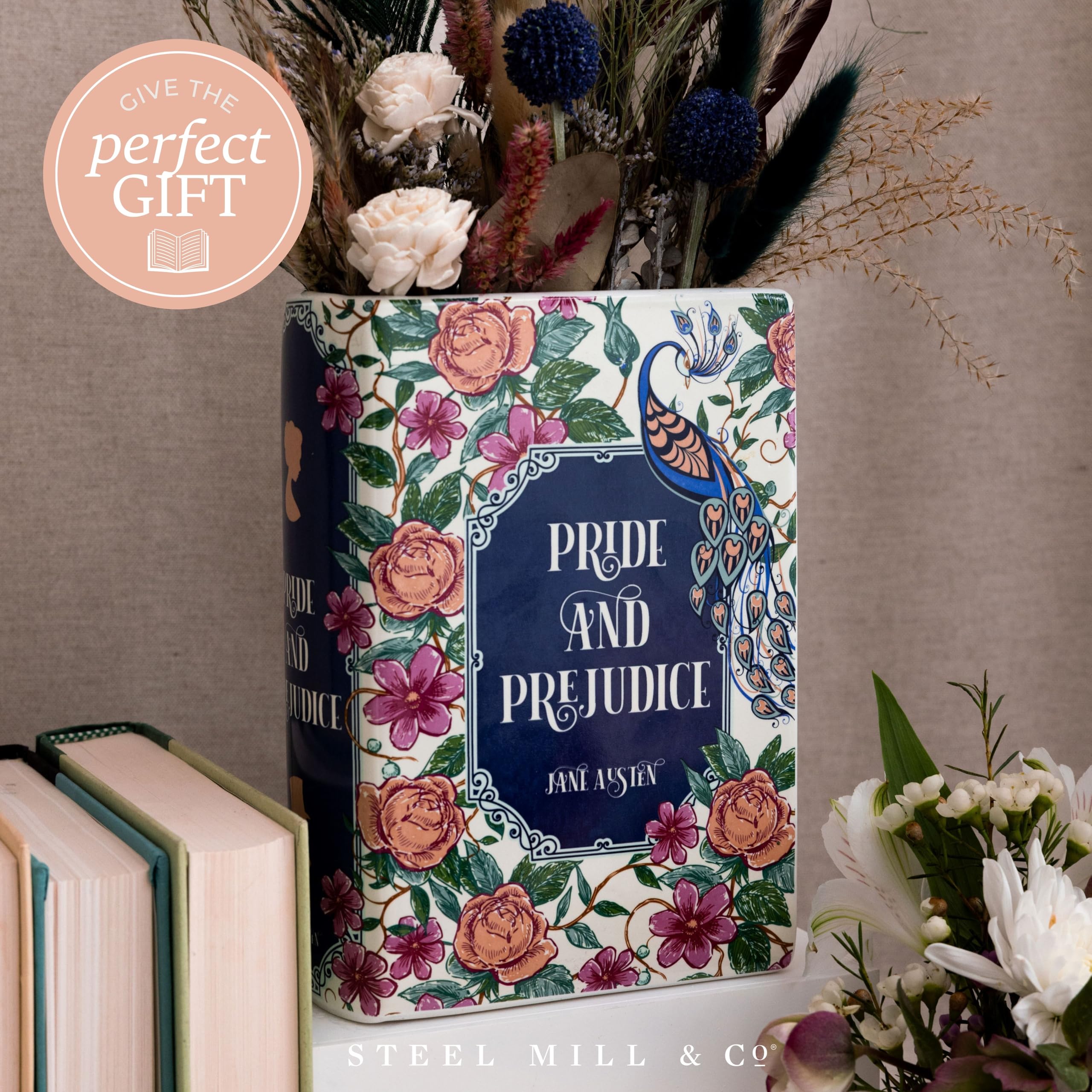 Steel Mill & Co book vase wrap-around design ideal for desk organization