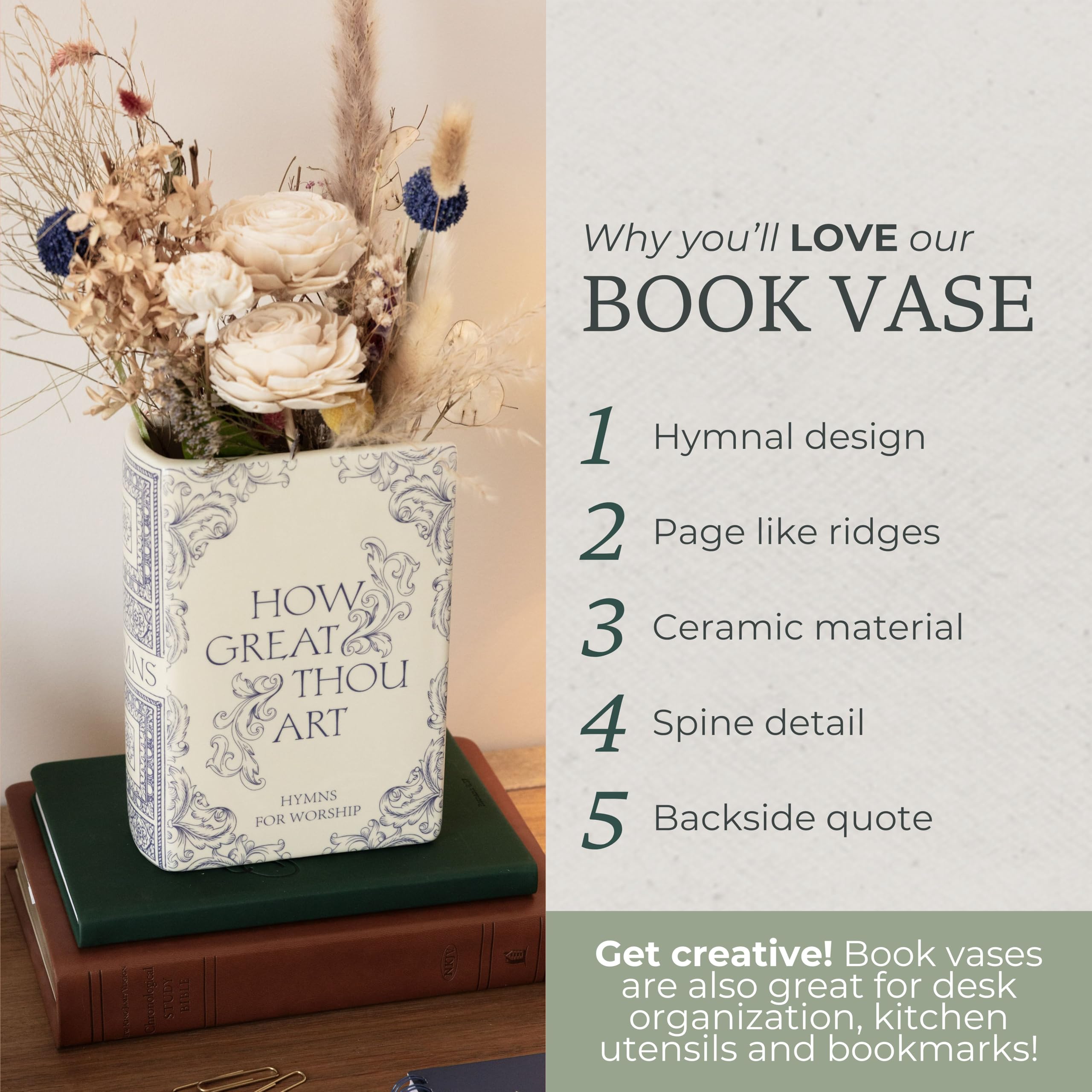 Steel Mill & Co hymnal cover art vase elevates literary-inspired decor