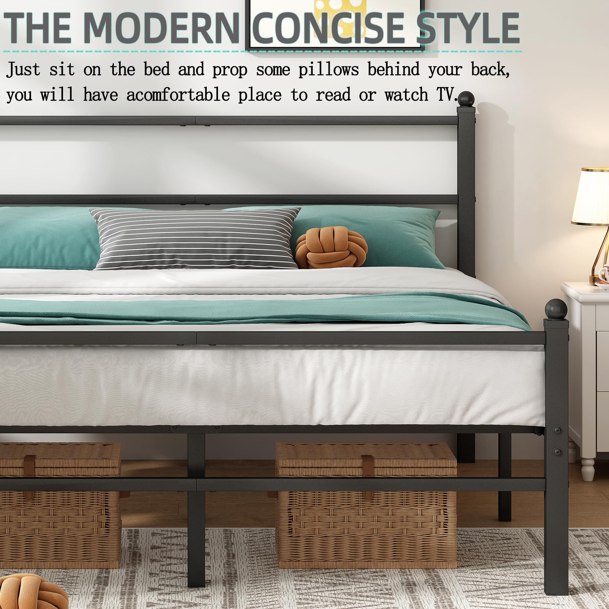 Steel Verve twin bed frame black finish front view highlights modern bedroom styling.