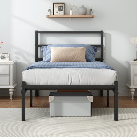 Steel Verve twin bed headboard shows sturdy construction for durable support.