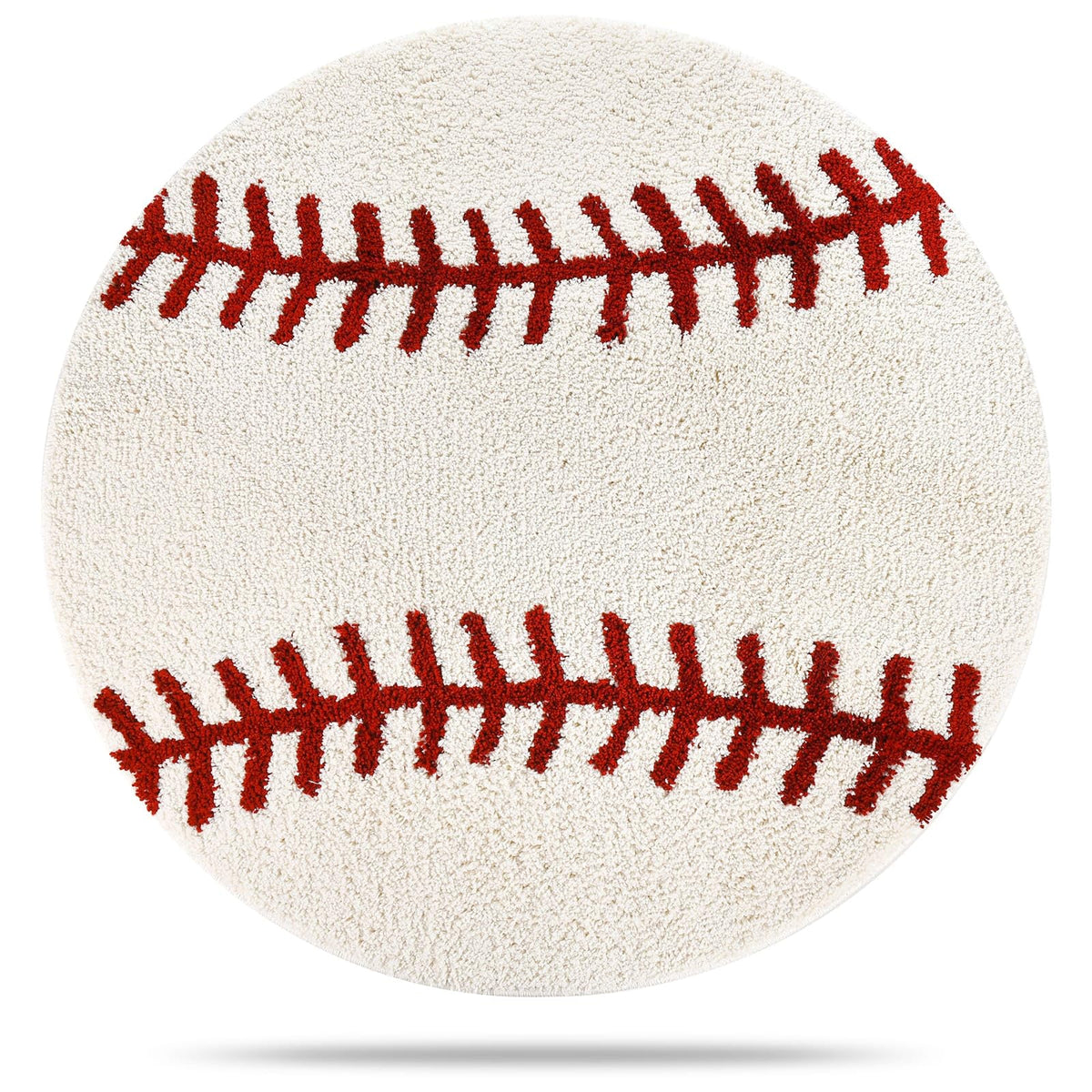 STEF Baseball Rug Round 36-Inch with vibrant baseball motif for a kid's room decor